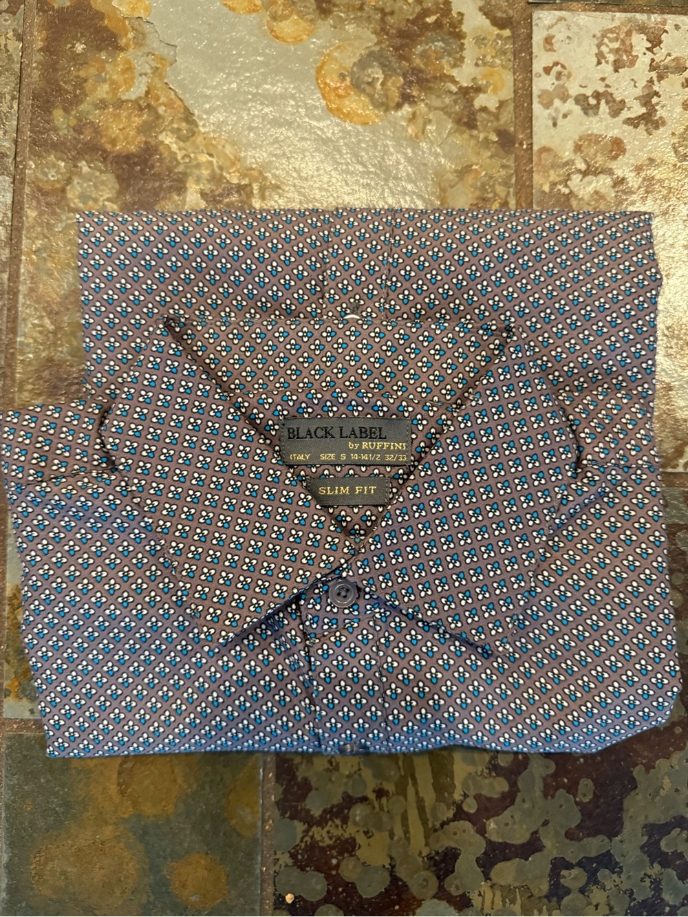 Black Label by Ruffini Slim Fit Patterned Dress Shirt